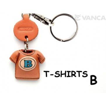 B(Blue) Japanese Leather Keychains T-shirt