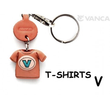 V(Blue) Japanese Leather Keychains T-shirt