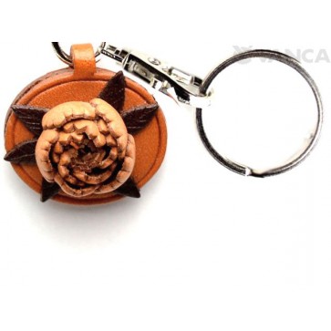 Peony Leather Flower Keychain 