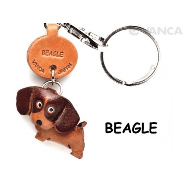 Beagle Leather Dog Keychain
