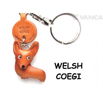 Welsh Corgi Leather Dog Keychain