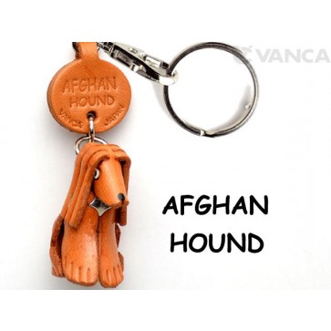 Afghan Hound Leather Dog Keychain