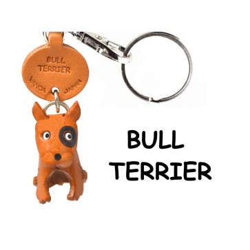 Bull Terrier Leather Dog Keychain