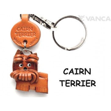 Cairn Terrier Leather Dog Keychain