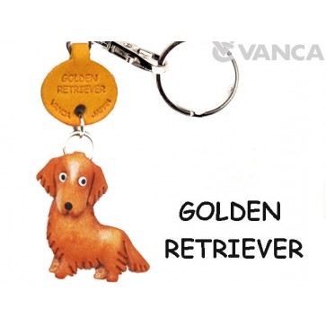 Golden Retriever Leather Dog Keychain