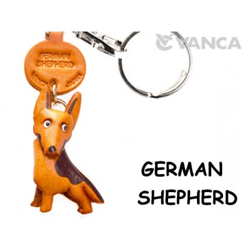 German Shepherd Leather Dog Keychain