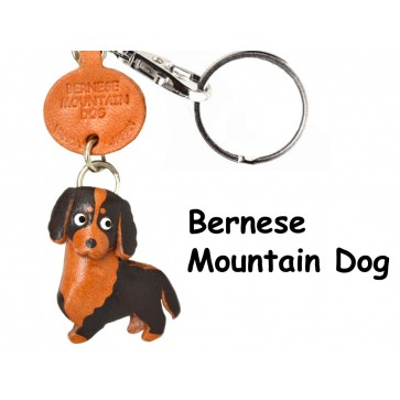 Bernese Mountain Dog Leather Dog Keychain