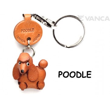 Poodle Leather Dog Keychain