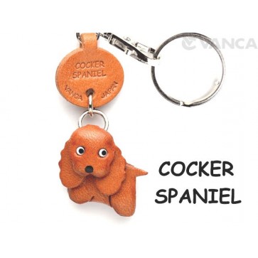 Cocker Spaniel Leather Dog Keychain