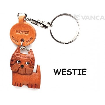 Westie Leather Dog Keychain