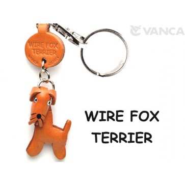 Wire Fox Terrier Leather Dog Keychain