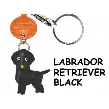 Labrador Retriever Black Leather Dog Keychain