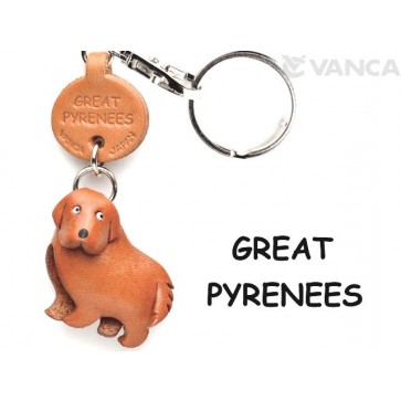 Great Pyrenees Leather Dog Keychain