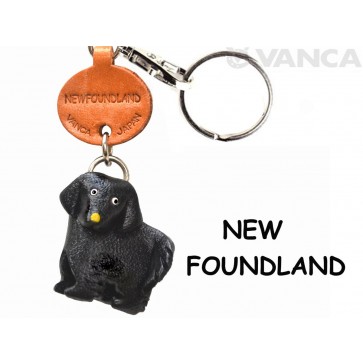 Newfoundland Leather Dog Keychain