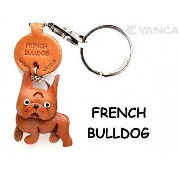 French Bulldog Leather Dog Keychain