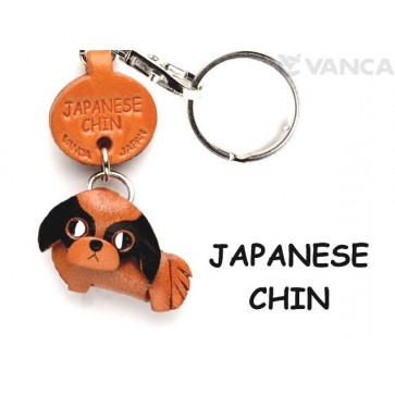 Japanese Chin Leather Dog Keychain