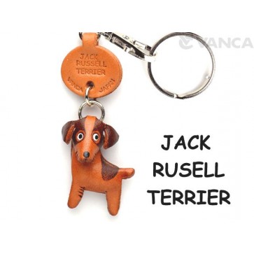 Jack Russell Terrier Leather Dog Keychain