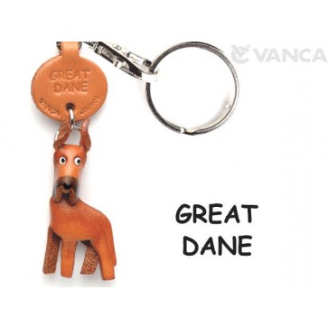 Great Dane Leather Dog Keychain