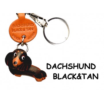 Dachshund Long B&T Leather Dog Keychain