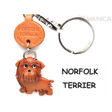 Norfolk Terrier Leather Dog Keychain