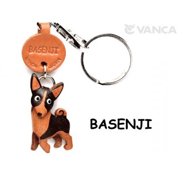 Basenji Leather Dog Keychain