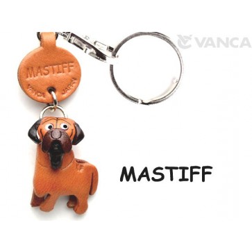 Mastiff Japanese Leather Dog Keychain