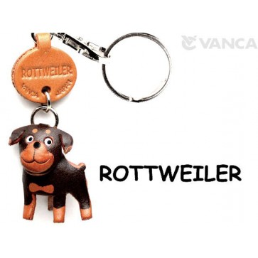 Rottweiler Leather Dog Keychain