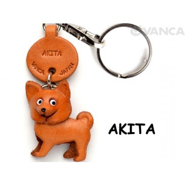 Akita Leather Dog Keychain