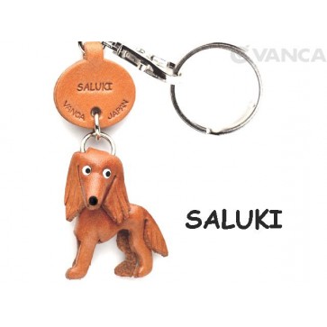 Saluki Leather Dog Keychain