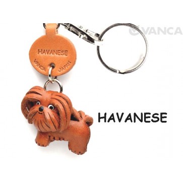 Havanese Leather Dog Keychain