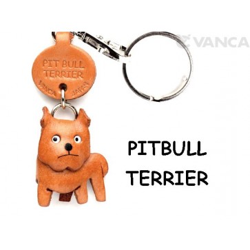 Pit Bull Leather Dog Keychain