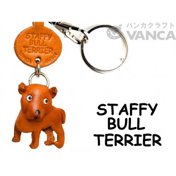 Staffordshire Bullterrier Leather Dog Keychain