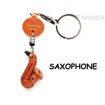 Saxophone Leather Keychain
