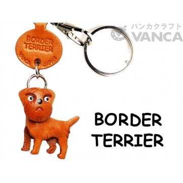 Border Terrier Leather Dog Keychain