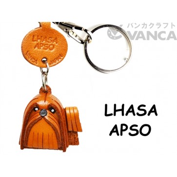 Lhasa Apso Leather Dog Keychain
