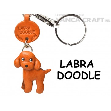 Labradoodle Leather Dog Keychain