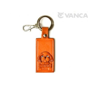 Shih Tzu Leather Name Plate Holder Keychain