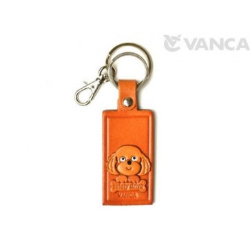 Toy Poodle Leather Name Plate Holder Keychain