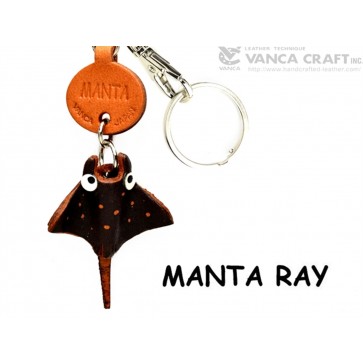 Manta Ray Leather Keychain Sea Animals