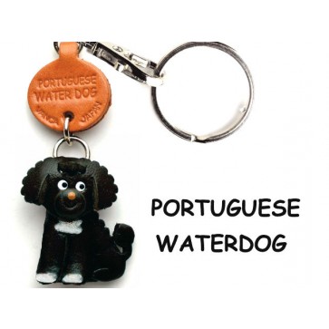 Portuguese Water Dog Leather Dog Keychain