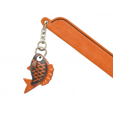 Red Snapper Leather Charm Bookmarker