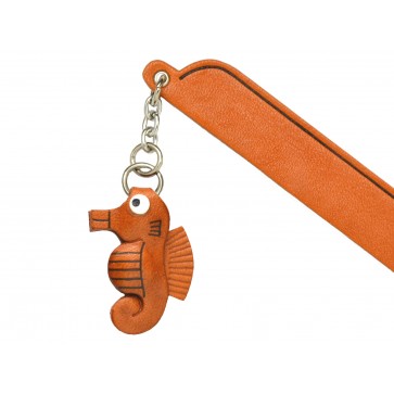 Sea Horse Leather Charm Bookmarker