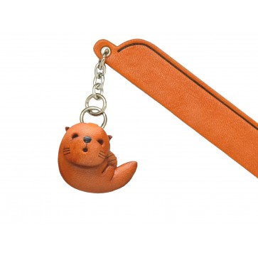 Sea Otter Leather Charm Bookmarker