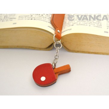 Pingpong paddle Leather Charm Bookmarker