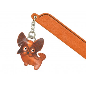 Papillon Leather dog Charm Bookmarker