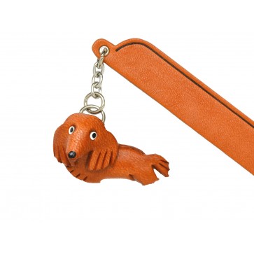 Dachshund Longhair Leather dog Charm Bookmarker