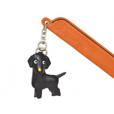 Labrador Black Leather dog Charm Bookmarker
