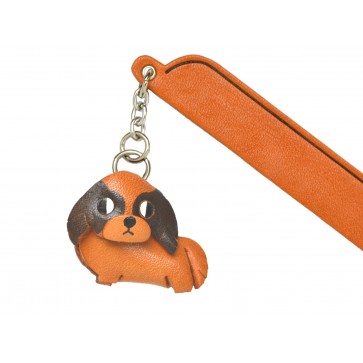 Japanese chin Leather dog Charm Bookmarker