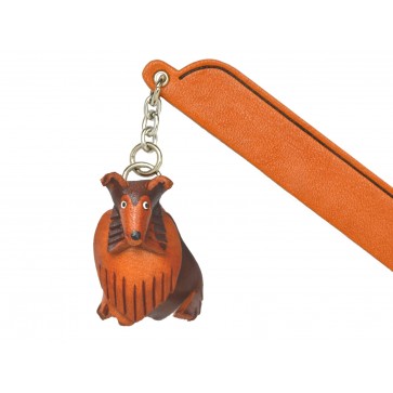 Collie Leather dog Charm Bookmarker