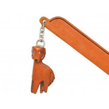 Borzoi Leather dog Charm Bookmarker